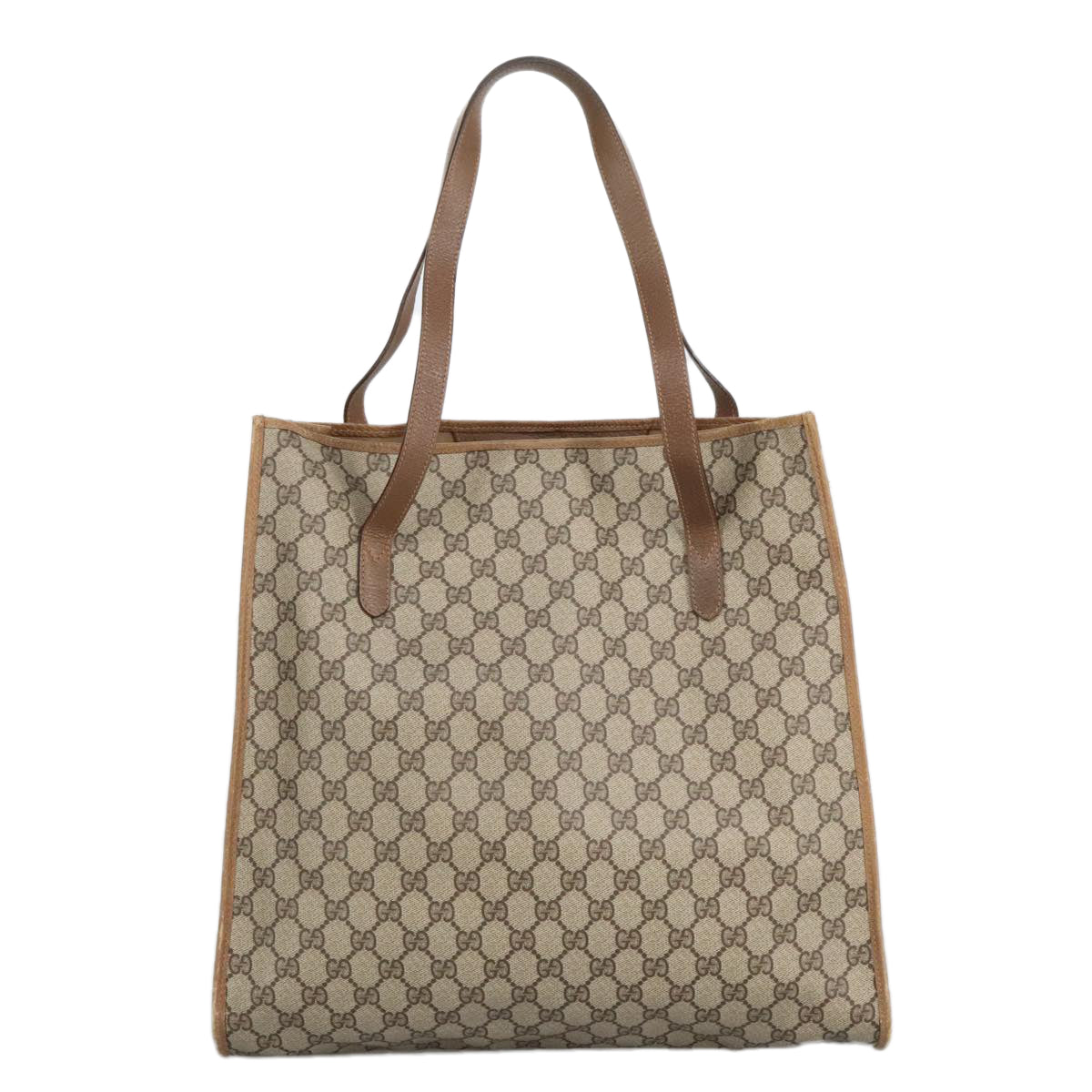 GUCCI GG Supreme Tote Bag PVC Leather Beige Gold 40 02 998 Auth 97520 - 0