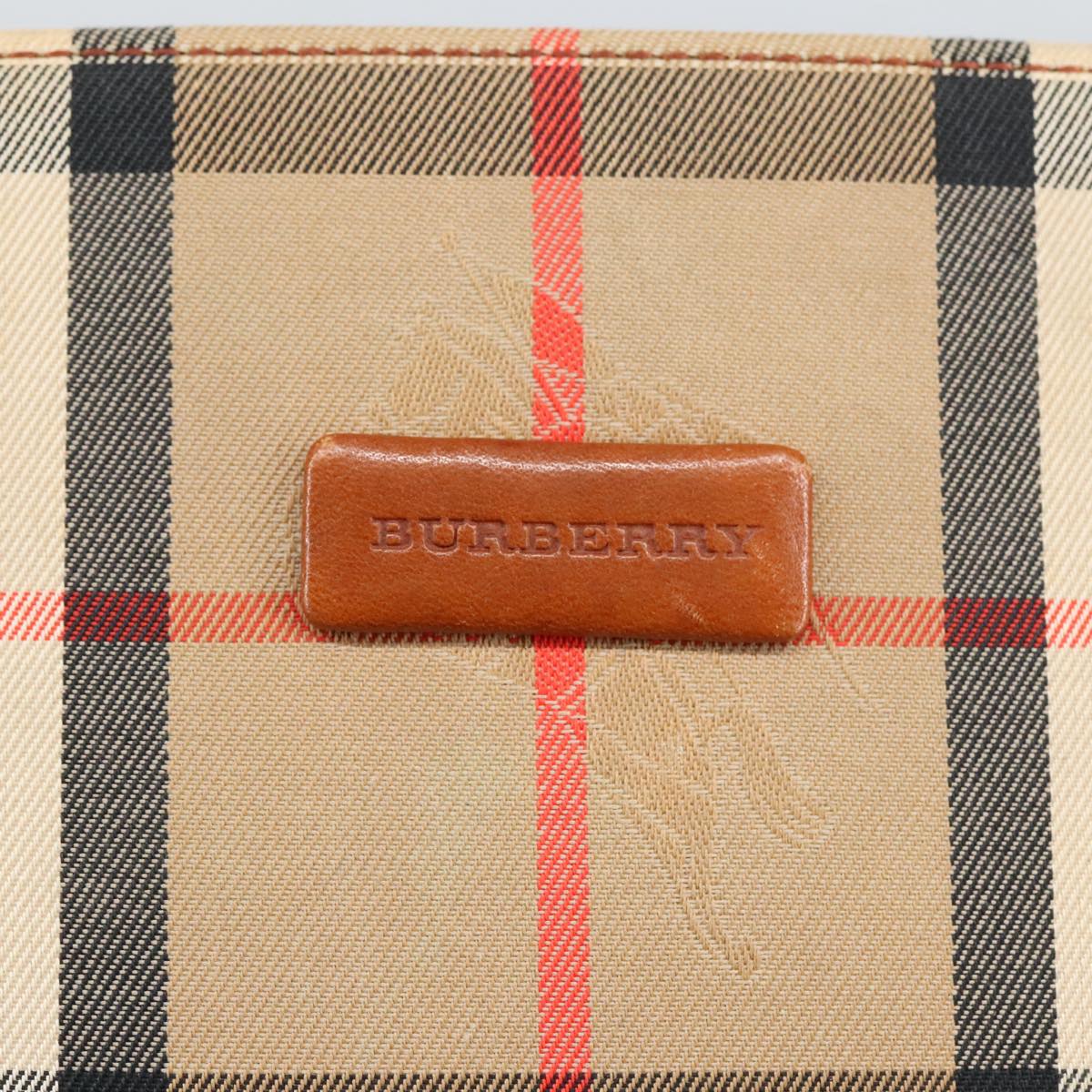 BURBERRY Nova Check Shoulder Bag Canvas Gold Beige Auth 97529