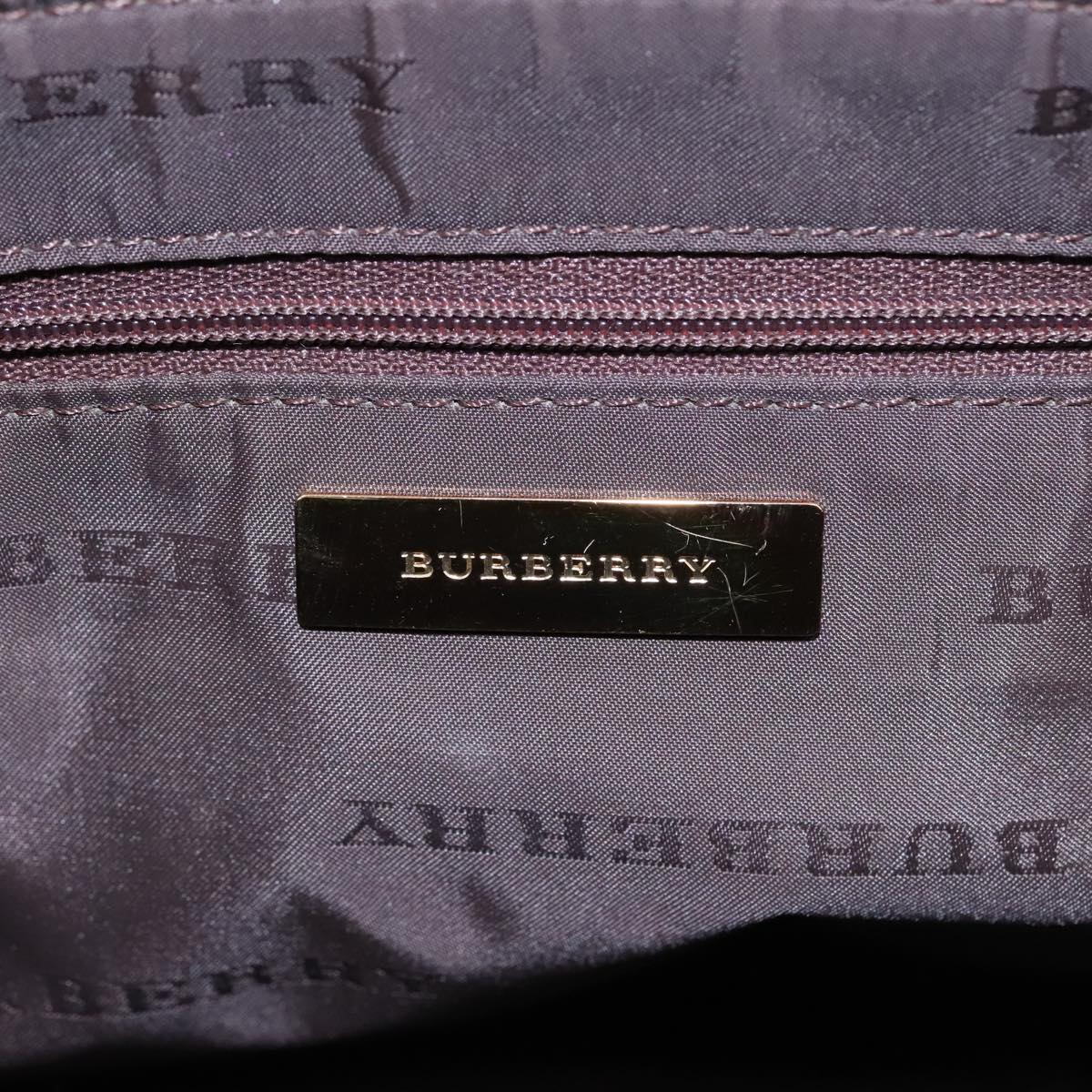 BURBERRY Nova Check Shoulder Bag Canvas Gold Beige Auth 97529