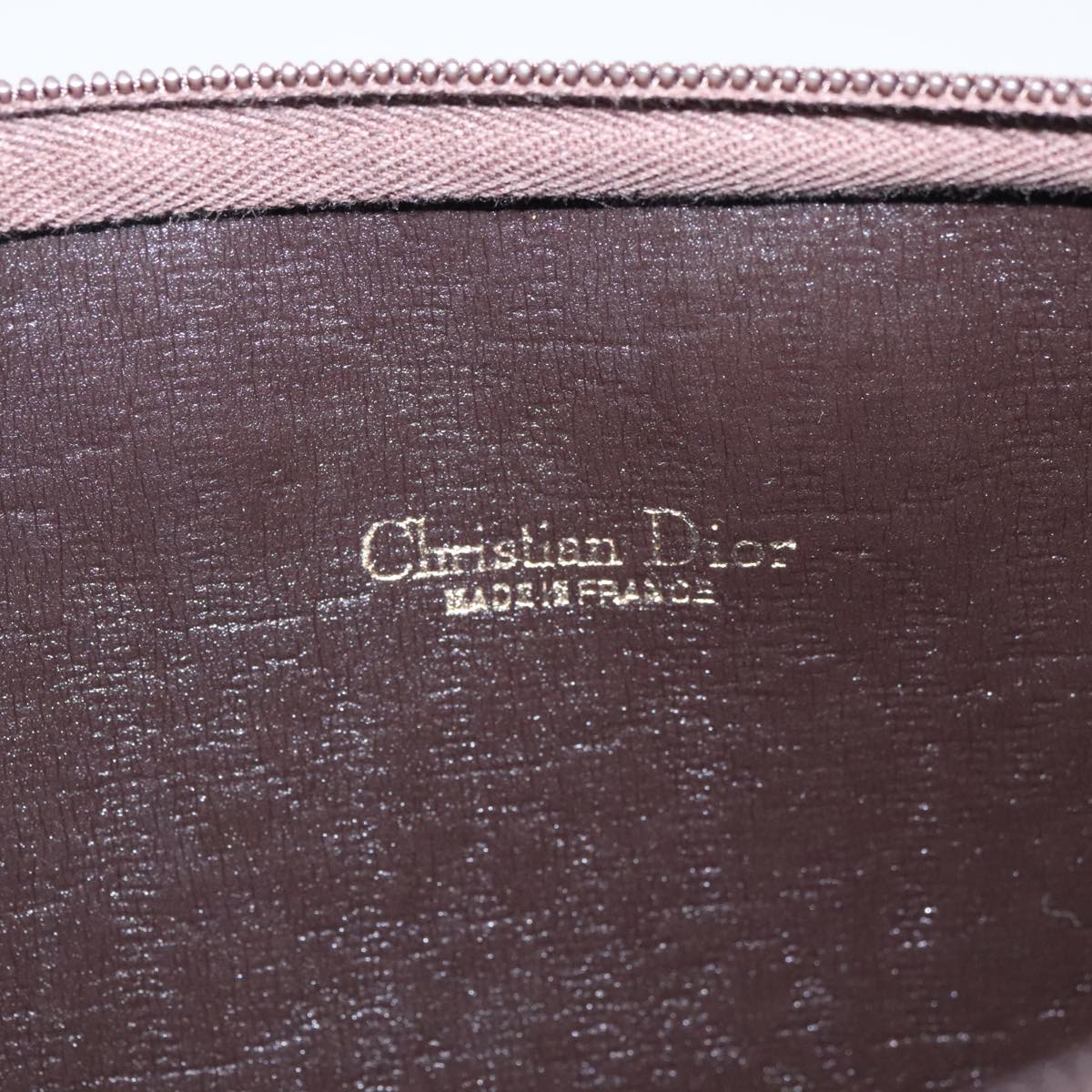 Christian Dior Trotter Canvas Clutch Bag Brown Gold Auth 97536