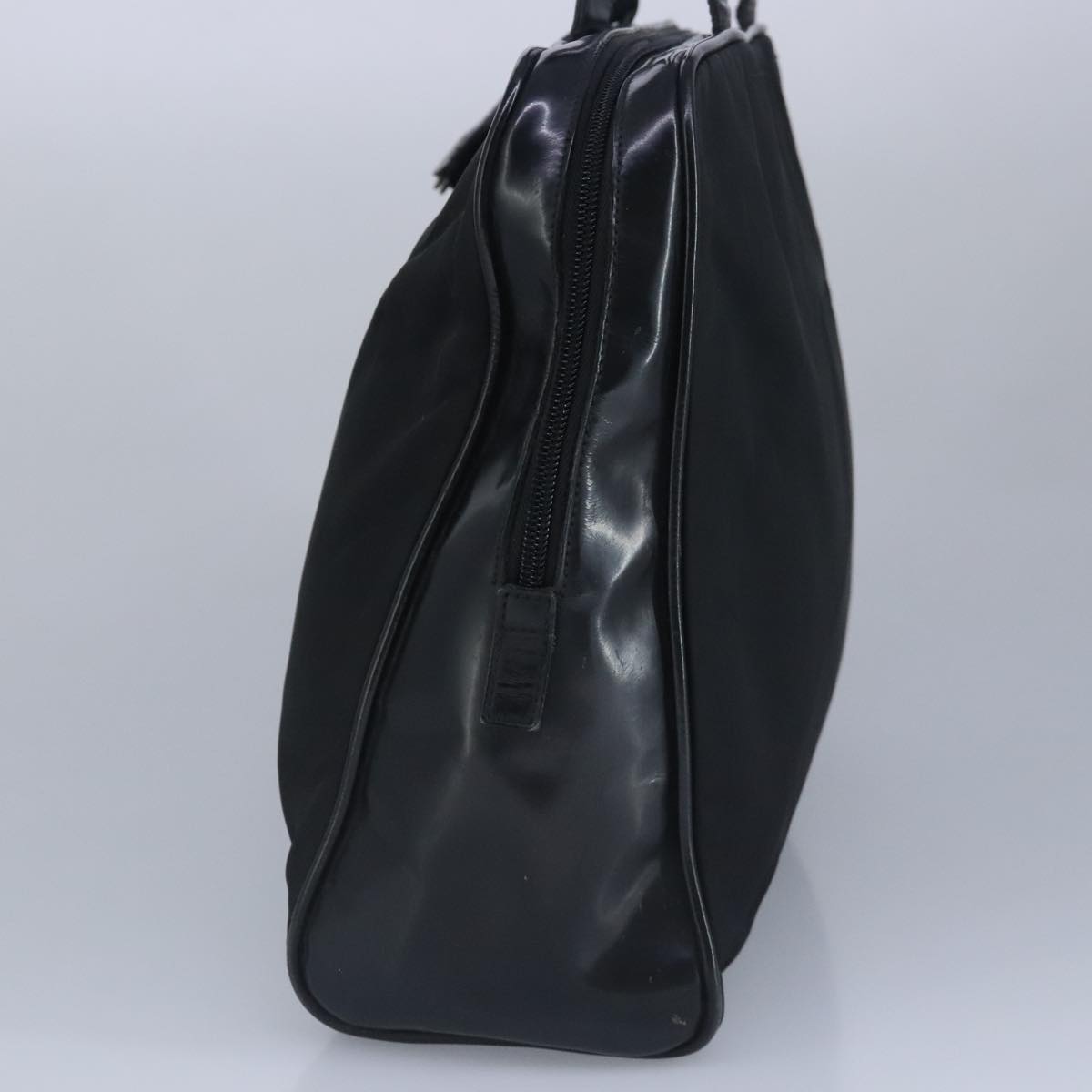 PRADA Hand Bag Nylon Black Silver Auth 97538