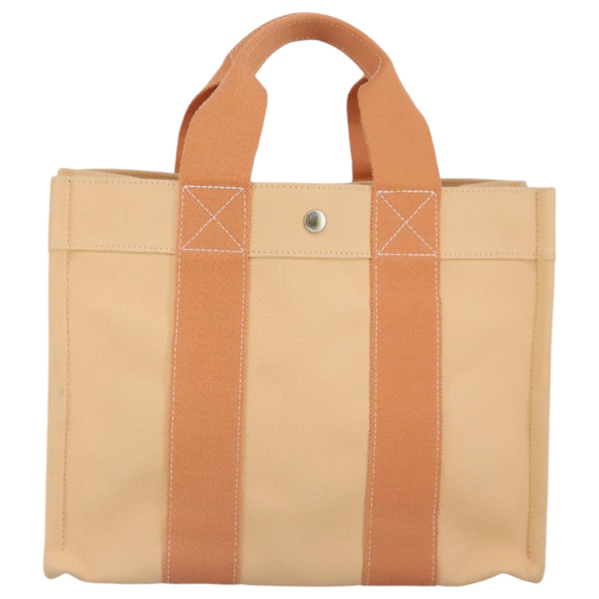 HERMES Bora Bora PM Tote Bag Canvas Orange Silver Auth 97566 - 0