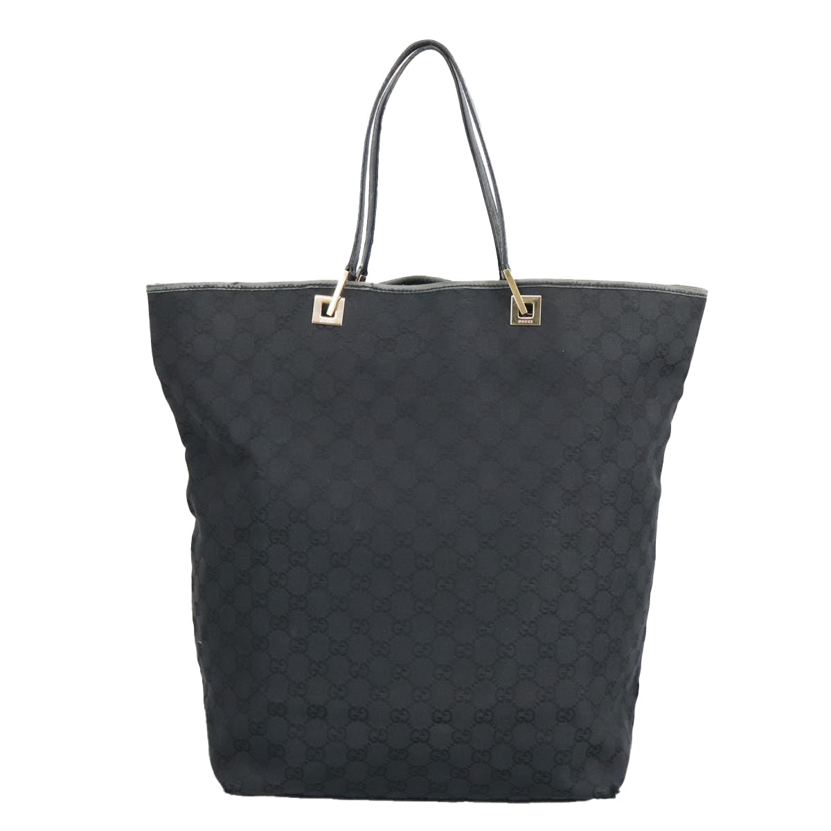 GUCCI GG Canvas Tote Bag Black Gold 002 1097 2404 Auth 97577 - 0