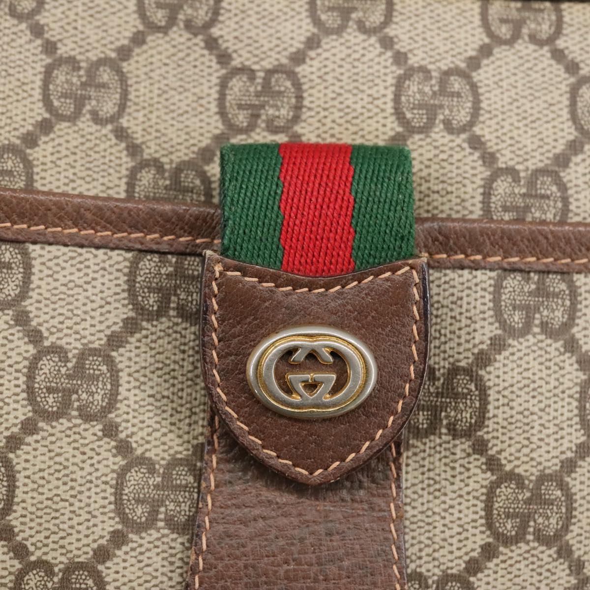 GUCCI GG Supreme Web Sherry Line Shoulder Bag PVC Beige 89 02 032 Auth 97594