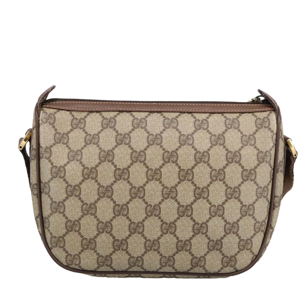 GUCCI GG Supreme Web Sherry Line Shoulder Bag PVC Beige 89 02 032 Auth 97594 - 0