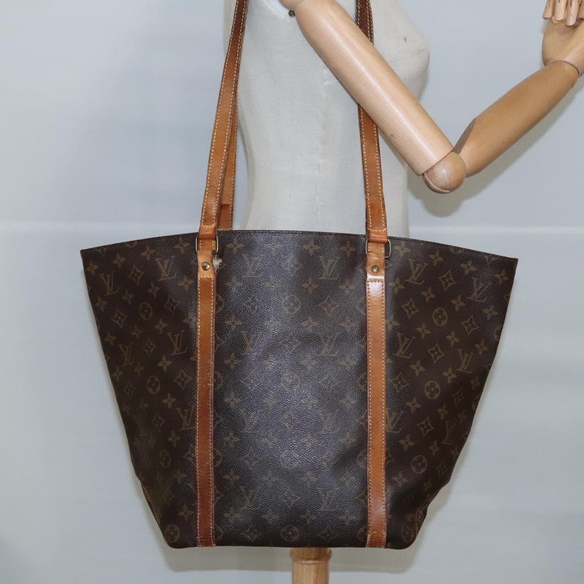 LOUIS VUITTON Monogram Sac Shopping Tote Bag M51108 LV Auth 97608