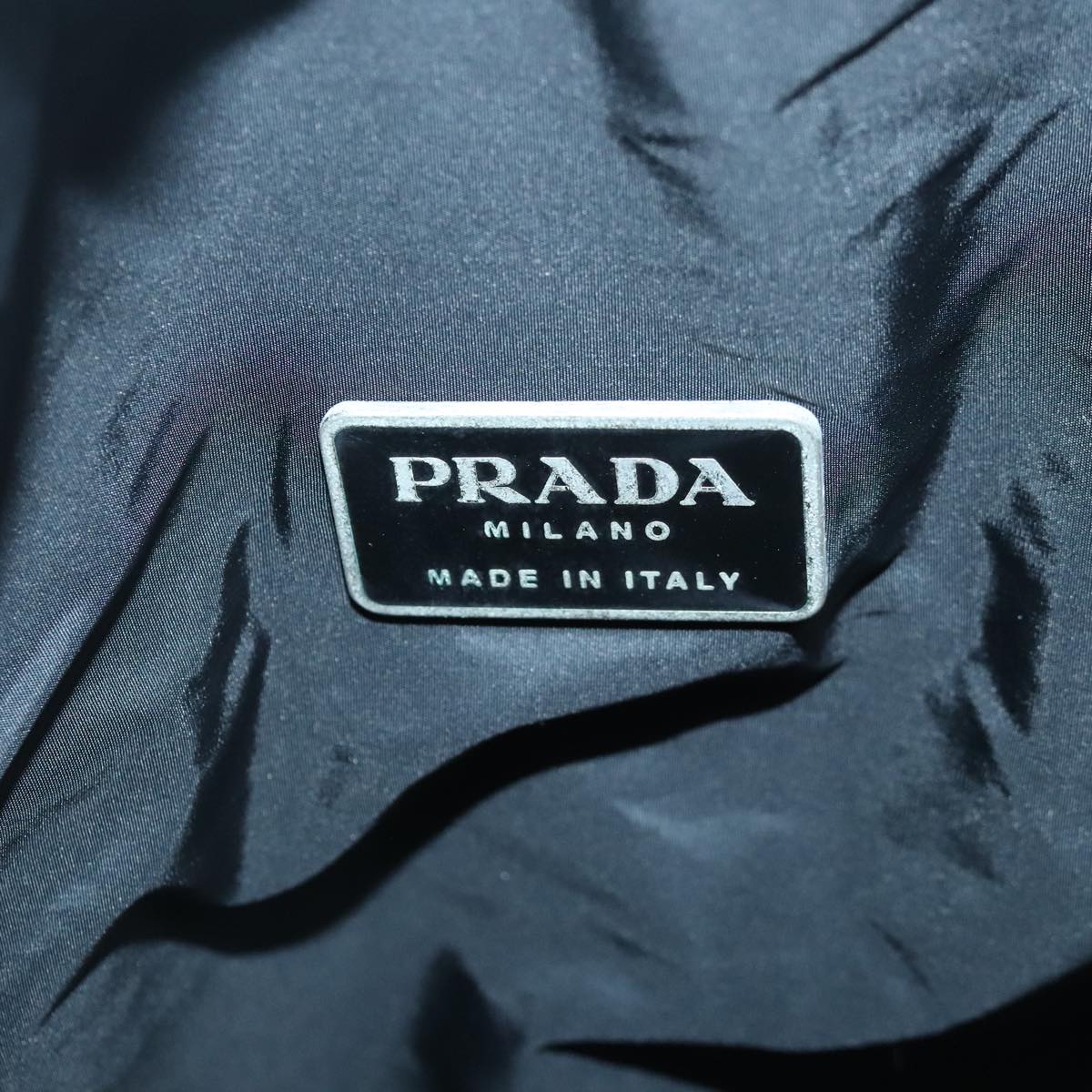 PRADA Sports Backpack Nylon Black Silver Auth 97623