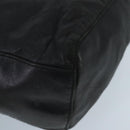 PRADA Hand Bag Leather Black Gold Auth 97627-9