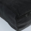 PRADA Hand Bag Leather Black Gold Auth 97627-14