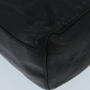 PRADA Hand Bag Leather Black Gold Auth 97627-15