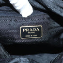 PRADA Hand Bag Leather Black Gold Auth 97627-17