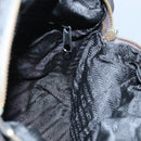 PRADA Hand Bag Leather Black Gold Auth 97627-18