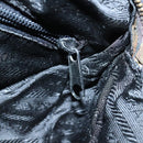 PRADA Hand Bag Leather Black Gold Auth 97627-20