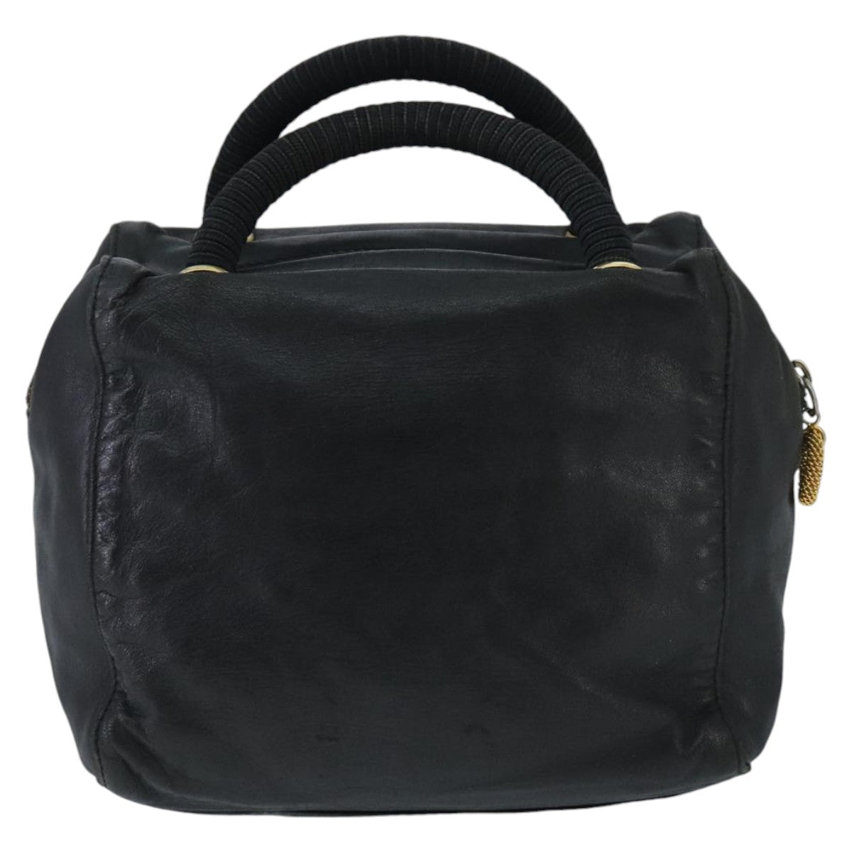PRADA Hand Bag Leather Black Gold Auth 97627 | Brand Street Tokyo