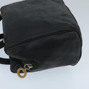 PRADA Hand Bag Leather Black Gold Auth 97627-4