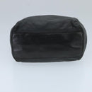 PRADA Hand Bag Leather Black Gold Auth 97627-5