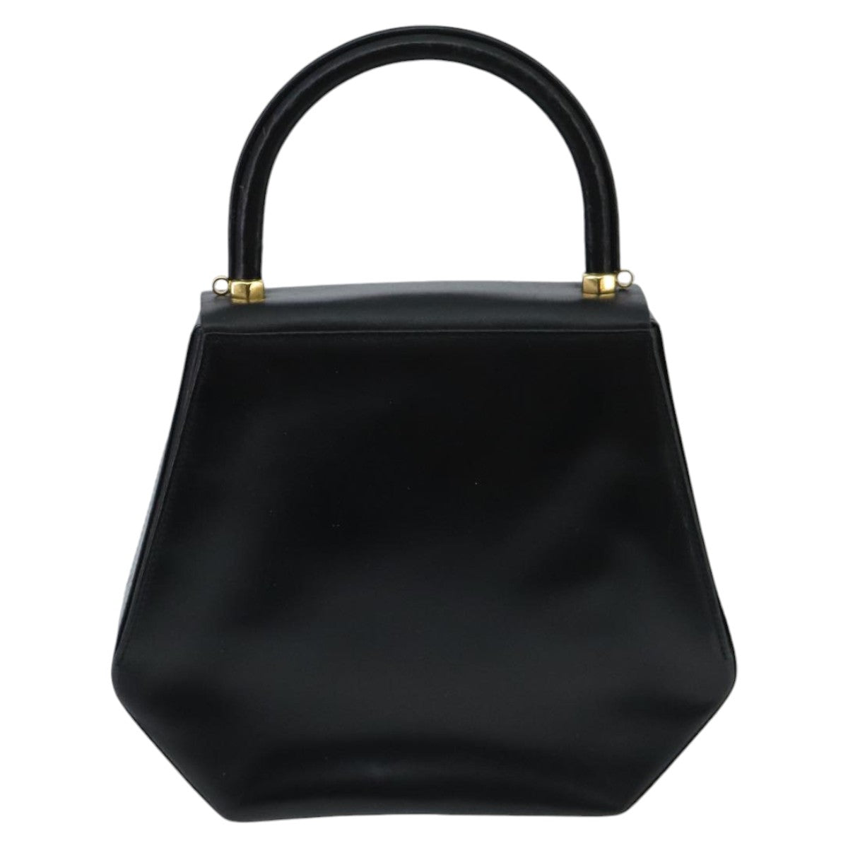 BALLY Hand Bag Leather Black Gold Auth 97658 - 0