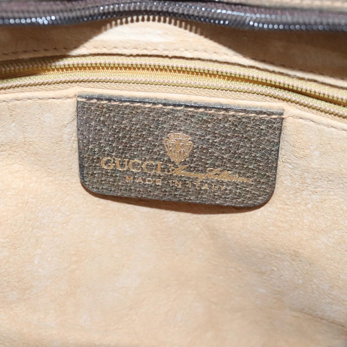 GUCCI GG Supreme Web Sherry Line Shoulder Bag PVC Beige 14 01 4085 Auth 97697