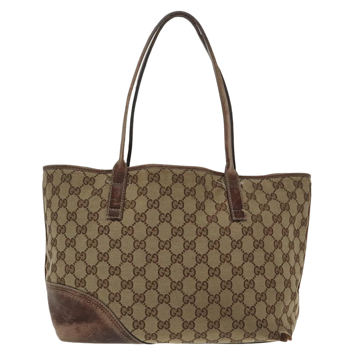 GUCCI GG Canvas Tote Bag Beige Gold 169946 Auth 97700 - 0