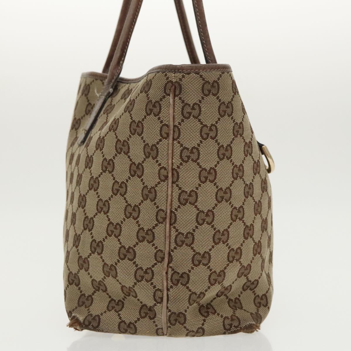 GUCCI GG Canvas Tote Bag Beige Gold 169946 Auth 97700