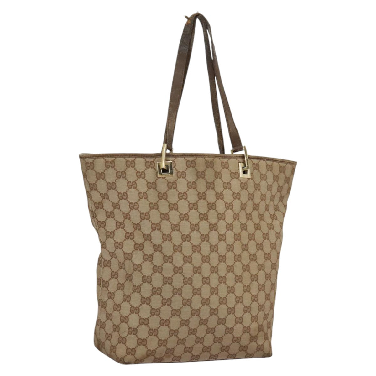 GUCCI GG Canvas Tote Bag Beige Gold 002 1098 3444 Auth 97723