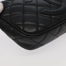 CHANEL Matelasse COCO Mark Chain Shoulder Bag Caviar Skin Black CC Auth 97733A-15