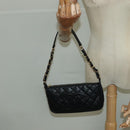 CHANEL Matelasse COCO Mark Chain Shoulder Bag Caviar Skin Black CC Auth 97733A-22