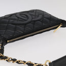 CHANEL Matelasse COCO Mark Chain Shoulder Bag Caviar Skin Black CC Auth 97733A-6