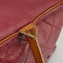 CHANEL Matelasse Boston Bag Caviar Skin Red CC Auth 97743-9
