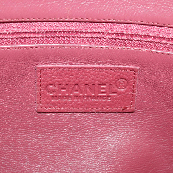 CHANEL Matelasse Boston Bag Caviar Skin Red CC Auth 97743