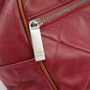 CHANEL Matelasse Boston Bag Caviar Skin Red CC Auth 97743-27