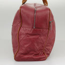 CHANEL Matelasse Boston Bag Caviar Skin Red CC Auth 97743-3