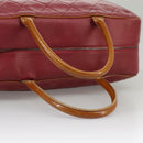 CHANEL Matelasse Boston Bag Caviar Skin Red CC Auth 97743-7