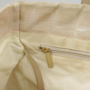 CHANEL New Travel line Tote Bag Nylon Beige Gold CC Auth 97753-25