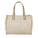 CHANEL New Travel line Tote Bag Nylon Beige Gold CC Auth 97753-13