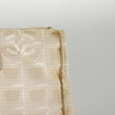 CHANEL New Travel line Tote Bag Nylon Beige Gold CC Auth 97753-3