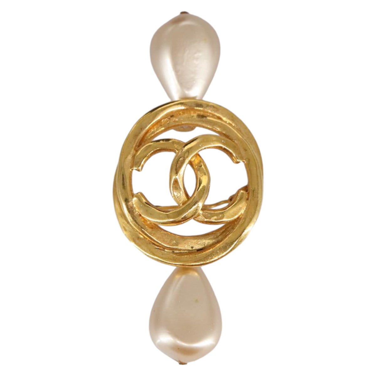 CHANEL COCO Mark Brooch metal Gold CC Auth 97757 - 0