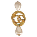 CHANEL COCO Mark Brooch metal Gold CC Auth 97757-3