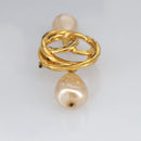 CHANEL COCO Mark Brooch metal Gold CC Auth 97757-6