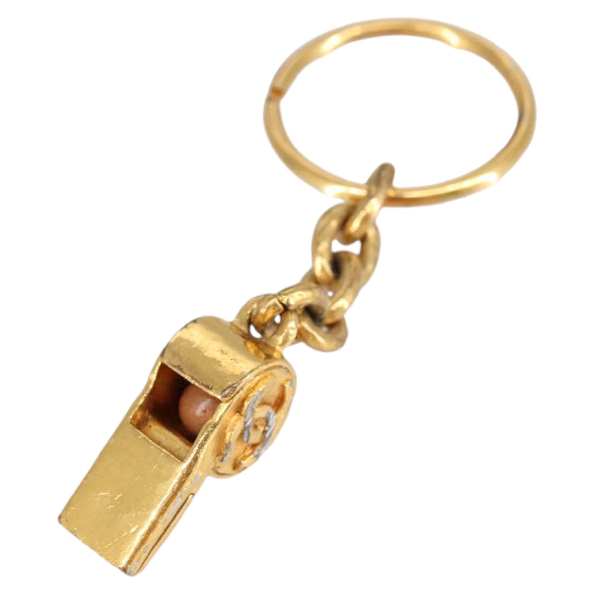 CHANEL Whistle Charm metal Gold CC Auth 97759