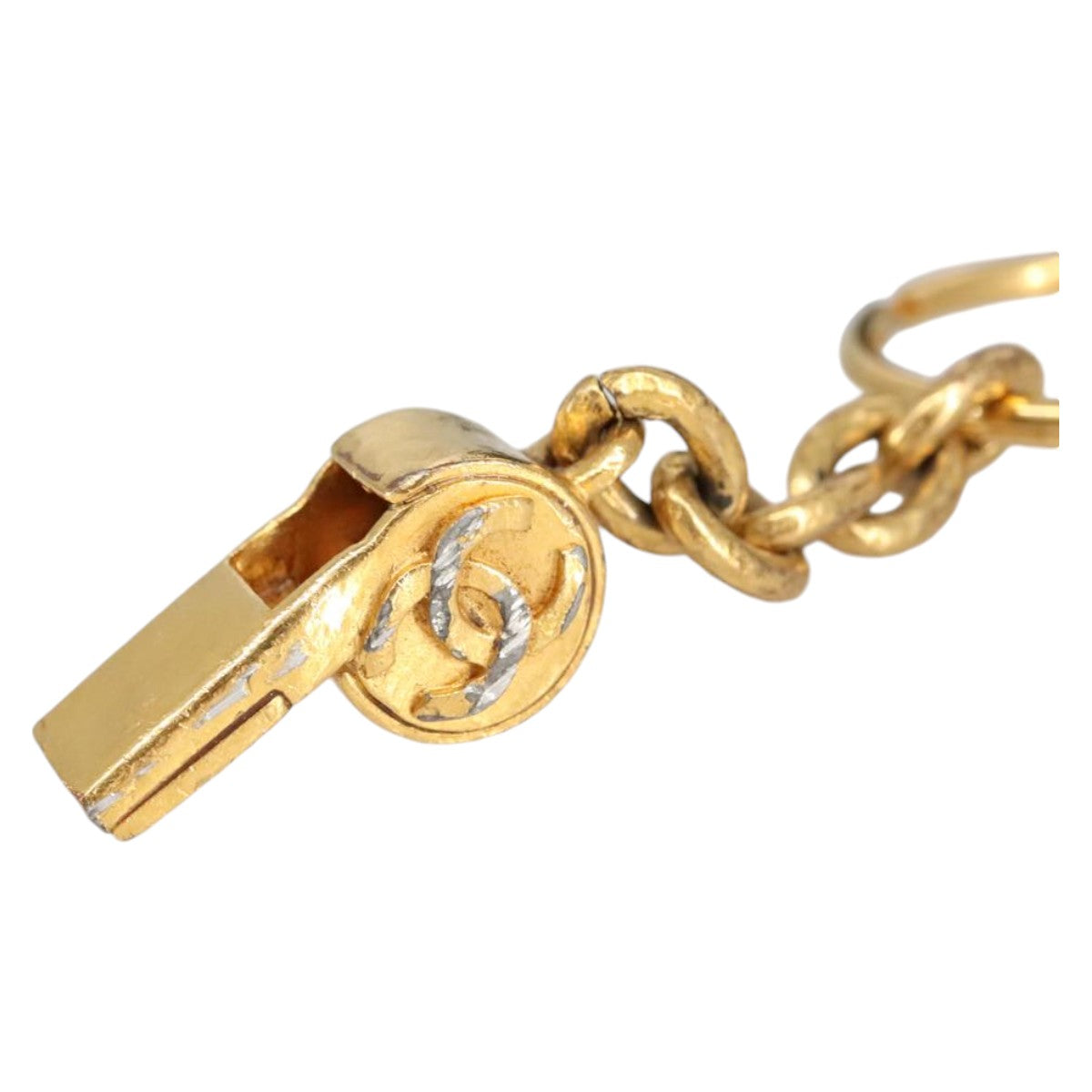 CHANEL Whistle Charm metal Gold CC Auth 97759 - 0