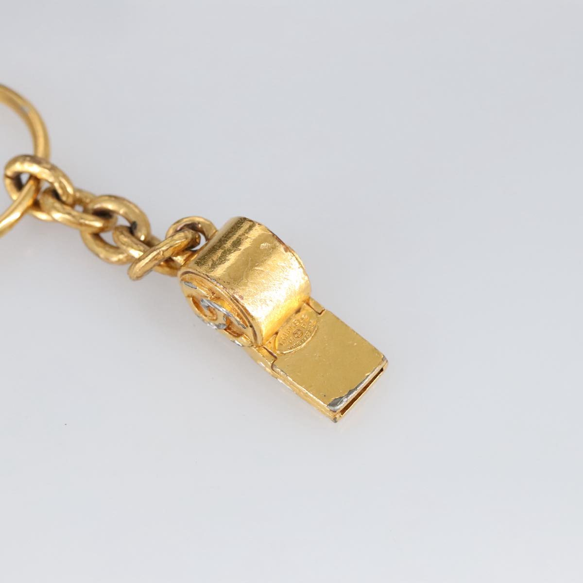 CHANEL Whistle Charm metal Gold CC Auth 97759