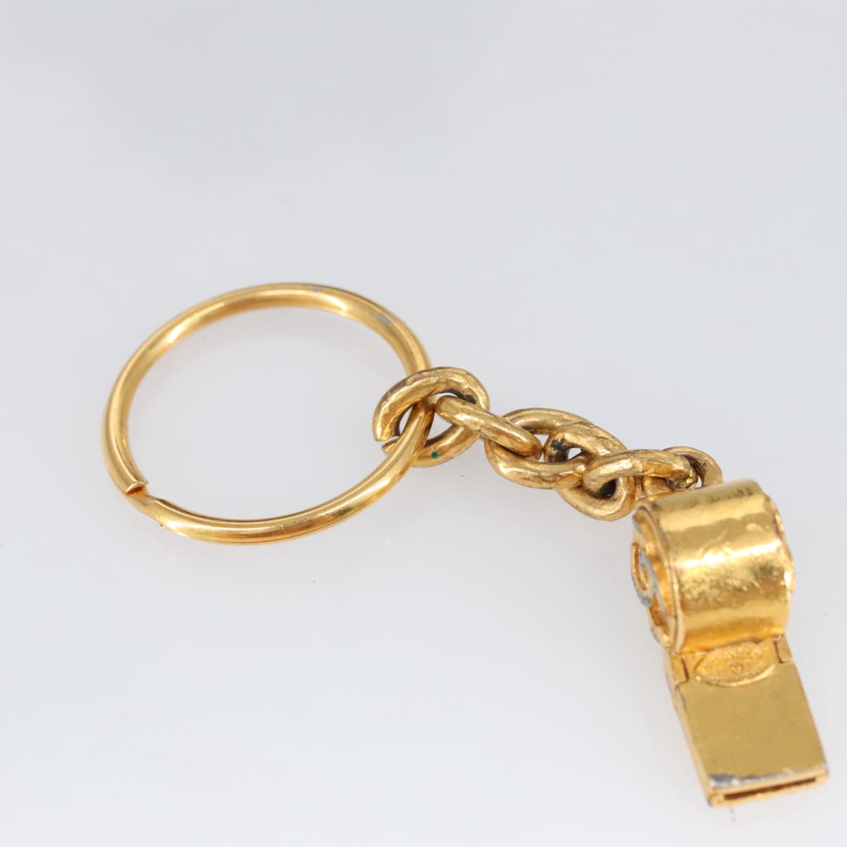 CHANEL Whistle Charm metal Gold CC Auth 97759