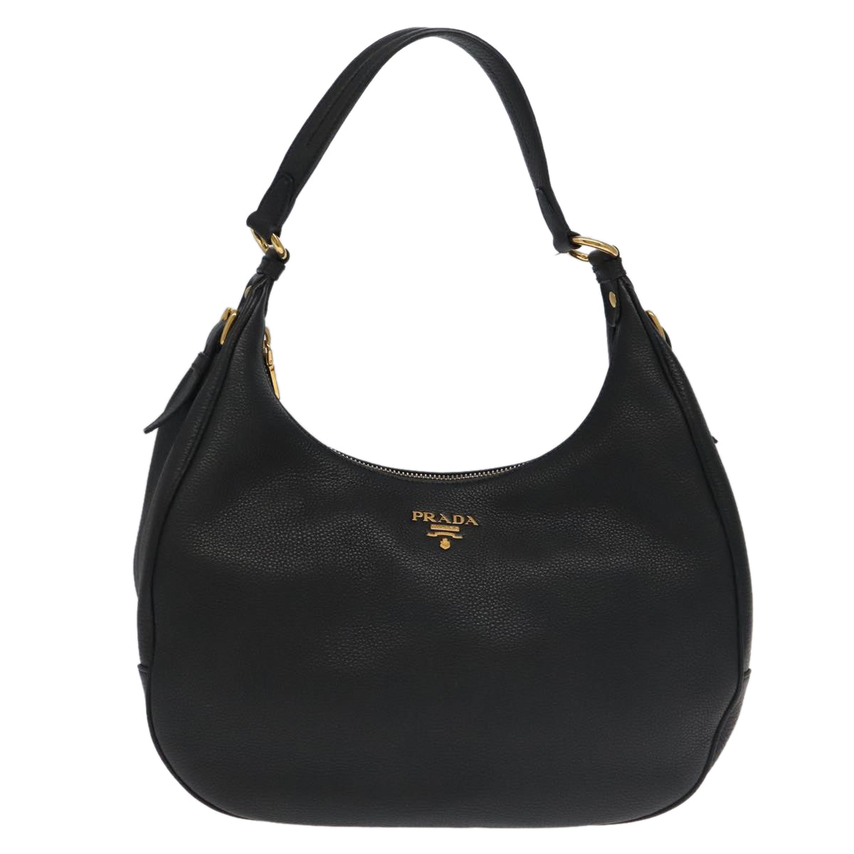 PRADA Shoulder Bag Leather Black Gold BR4311 Auth 97763A - 0