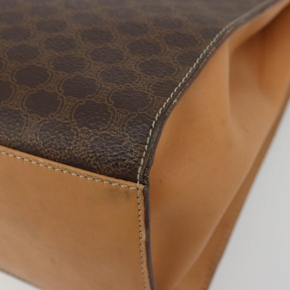 CELINE Macadam Canvas Hand Bag PVC Leather Brown Auth 97775