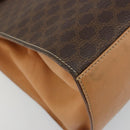 CELINE Macadam Canvas Hand Bag PVC Leather Brown Auth 97775-16