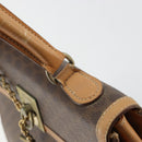 CELINE Macadam Canvas Hand Bag PVC Leather Brown Auth 97775-19