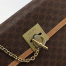 CELINE Macadam Canvas Hand Bag PVC Leather Brown Auth 97775-9