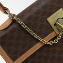 CELINE Macadam Canvas Hand Bag PVC Leather Brown Auth 97775-20