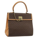 CELINE Macadam Canvas Hand Bag PVC Leather Brown Auth 97775-1